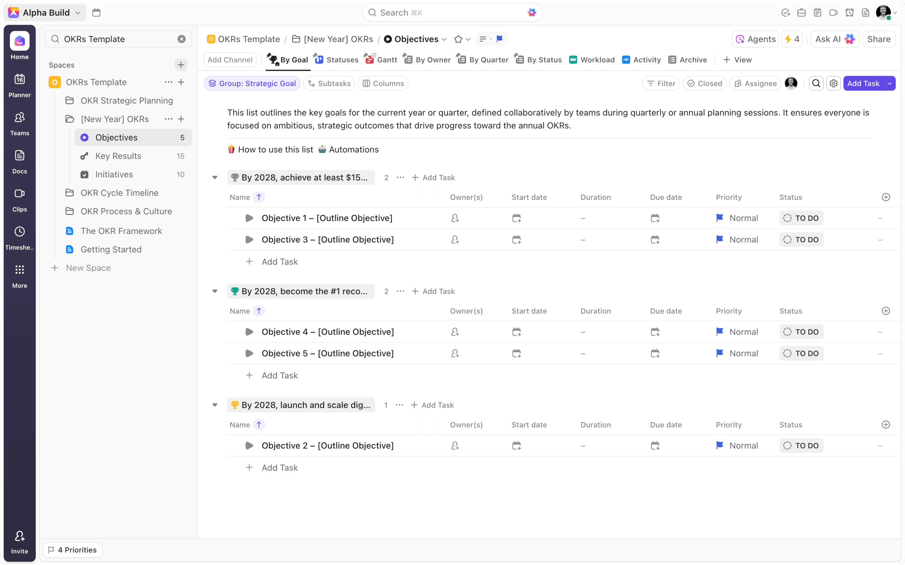 OKR Items: Combine Granular Workflows with a Consolidated Overview 