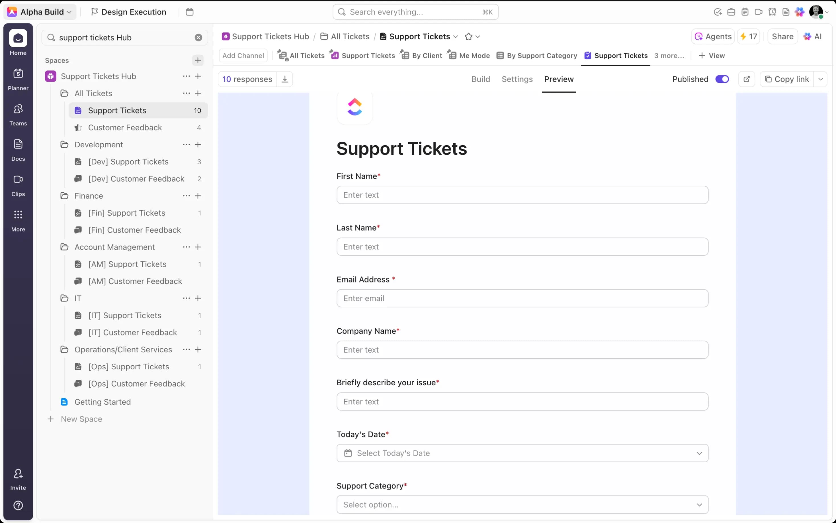 Utilising ClickUp Forms with conditional Logic