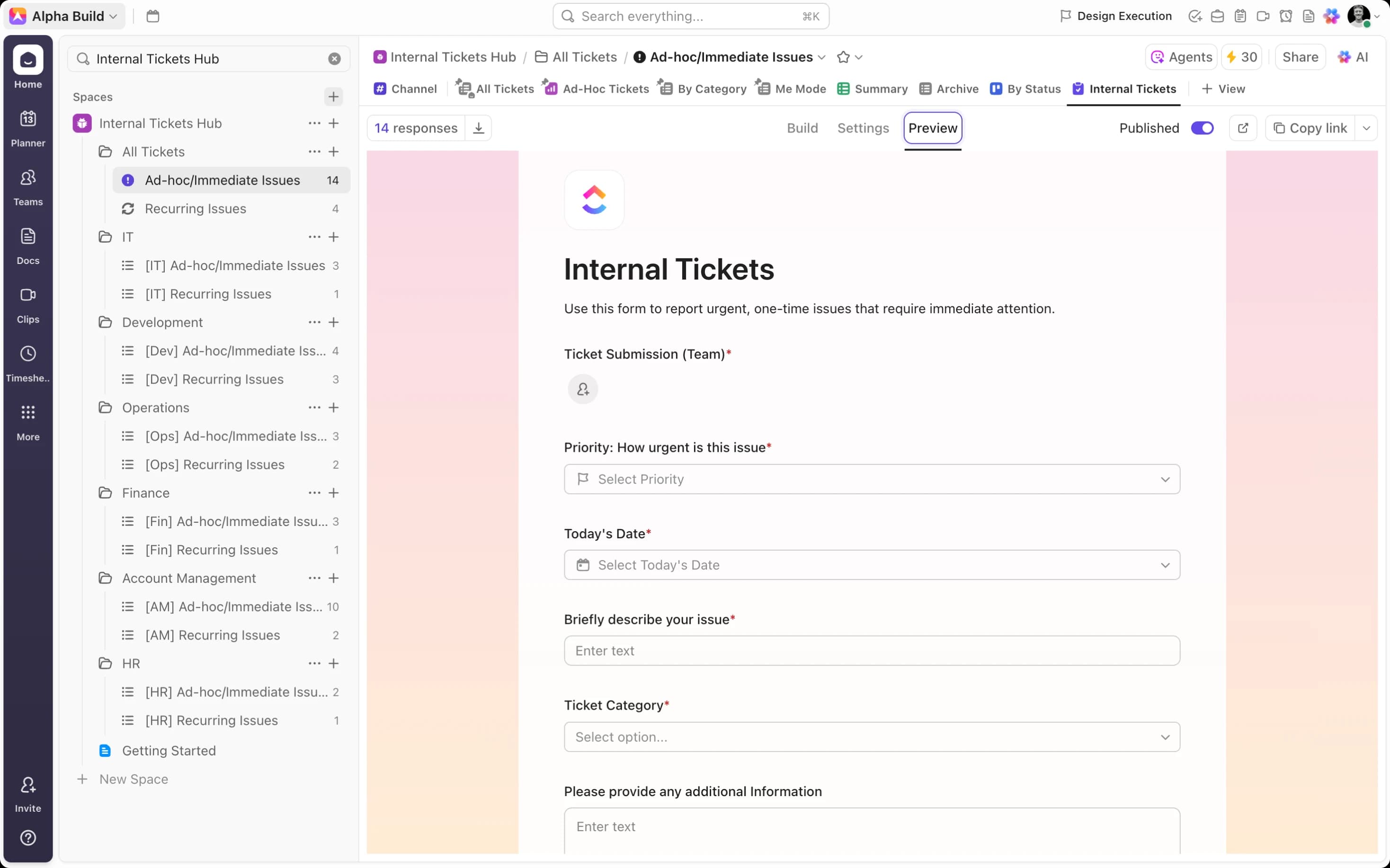 Internal Request Forms with Conditional Logic