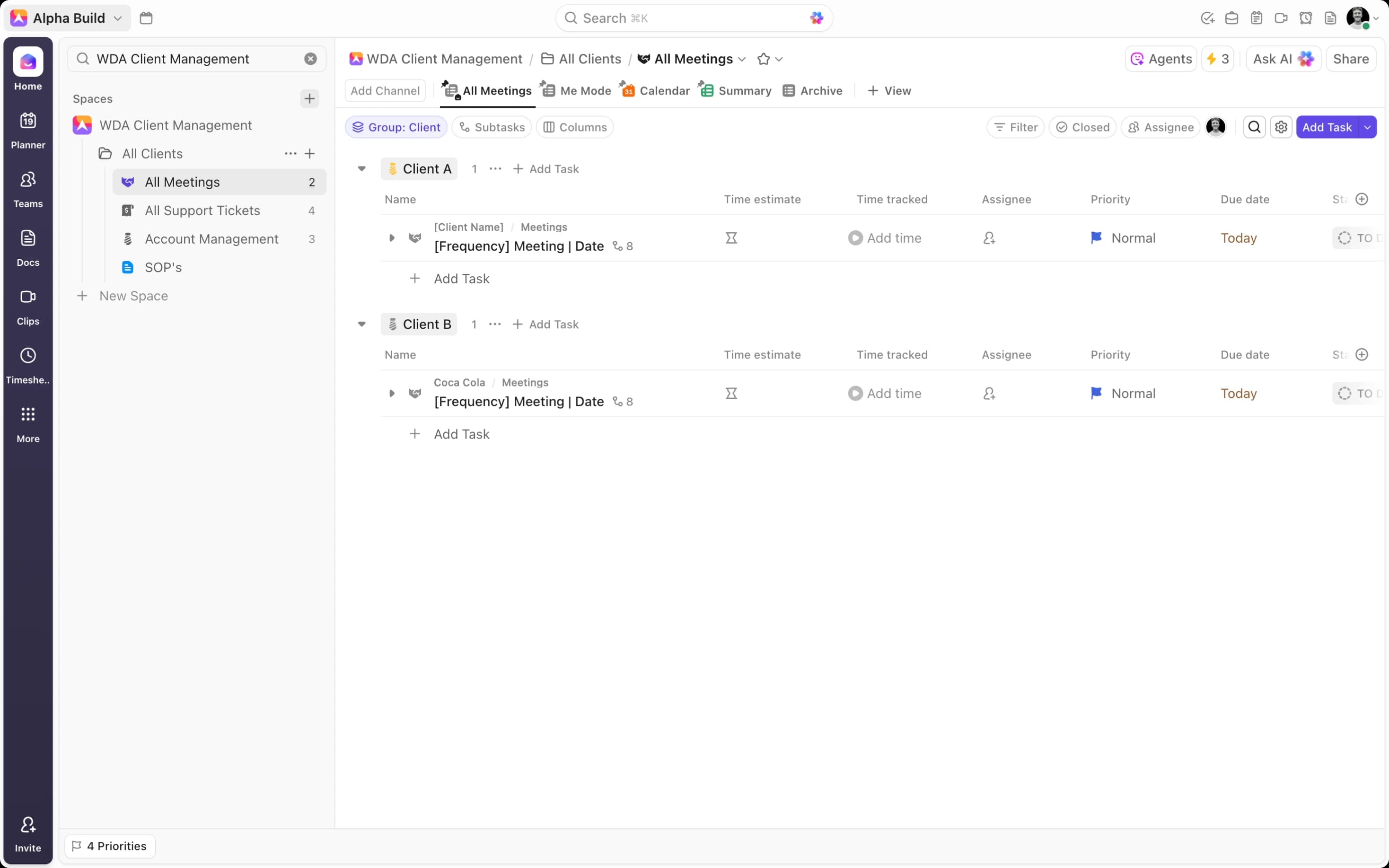 The ‘All Clients’ folder for powerful oversight