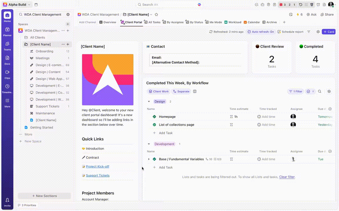 Client Portals with Dashboards