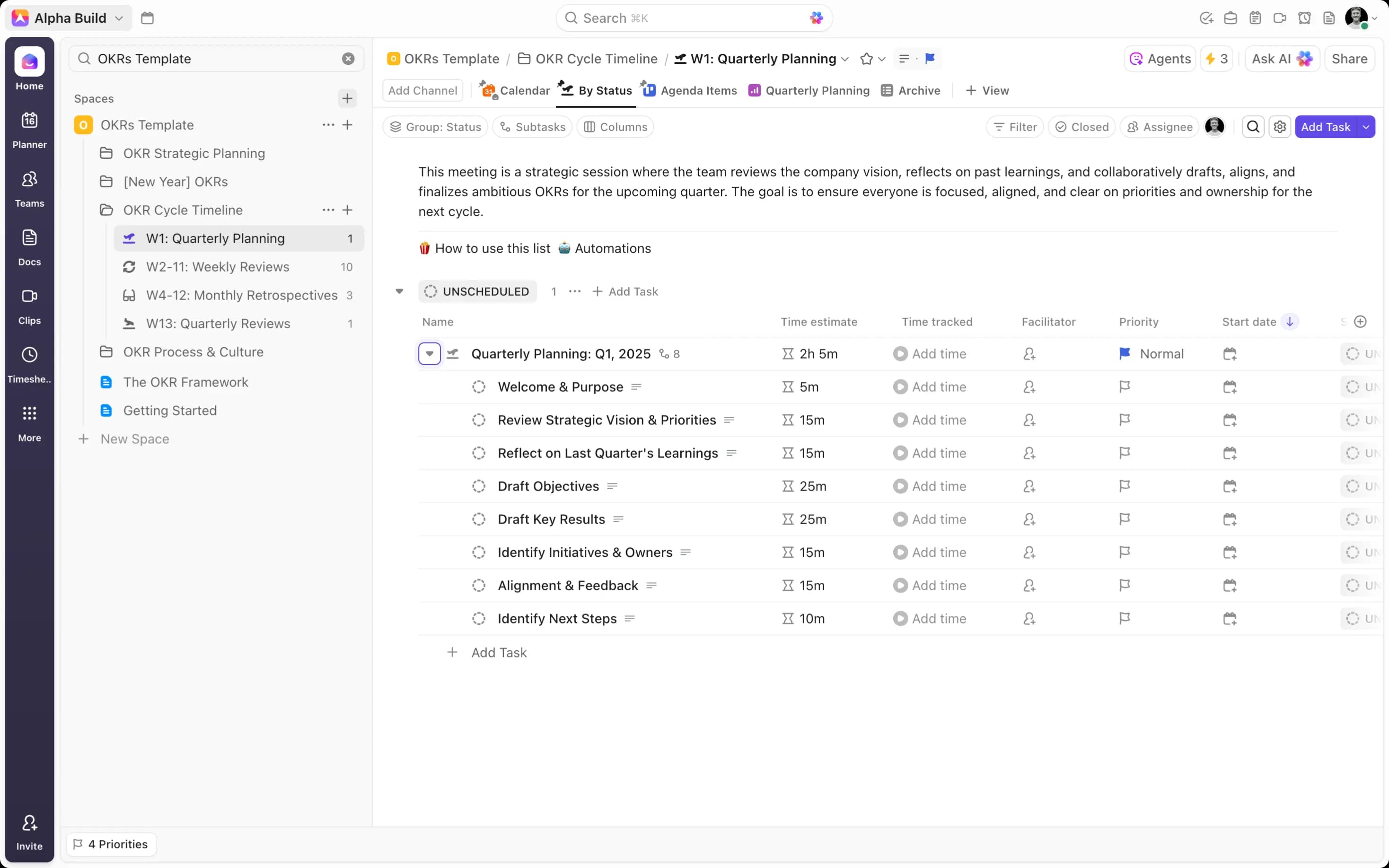 A Dedicated OKR Meeting Folder to Drive Continuous Improvement