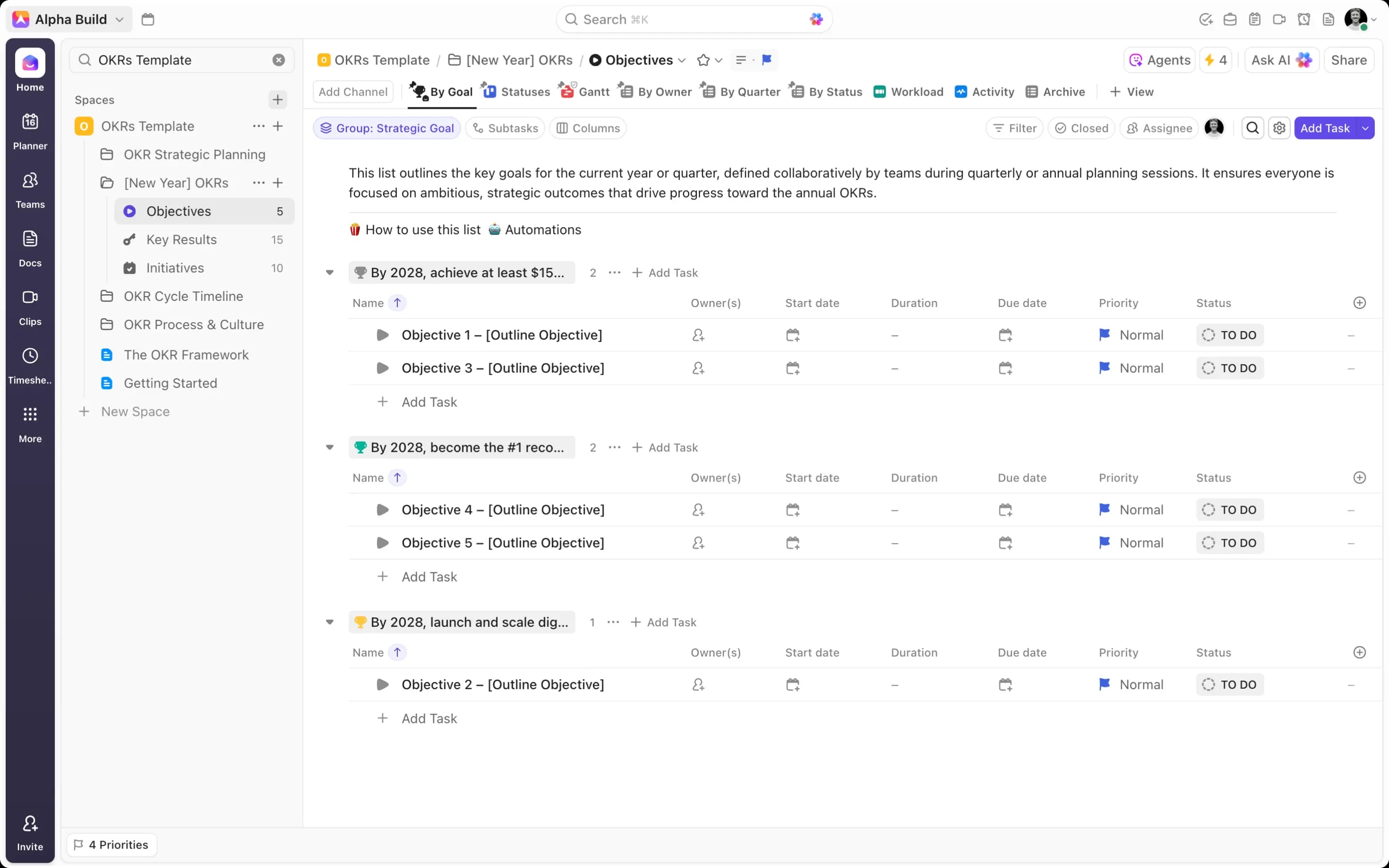OKR Items: Combine Granular Workflows with a Consolidated Overview