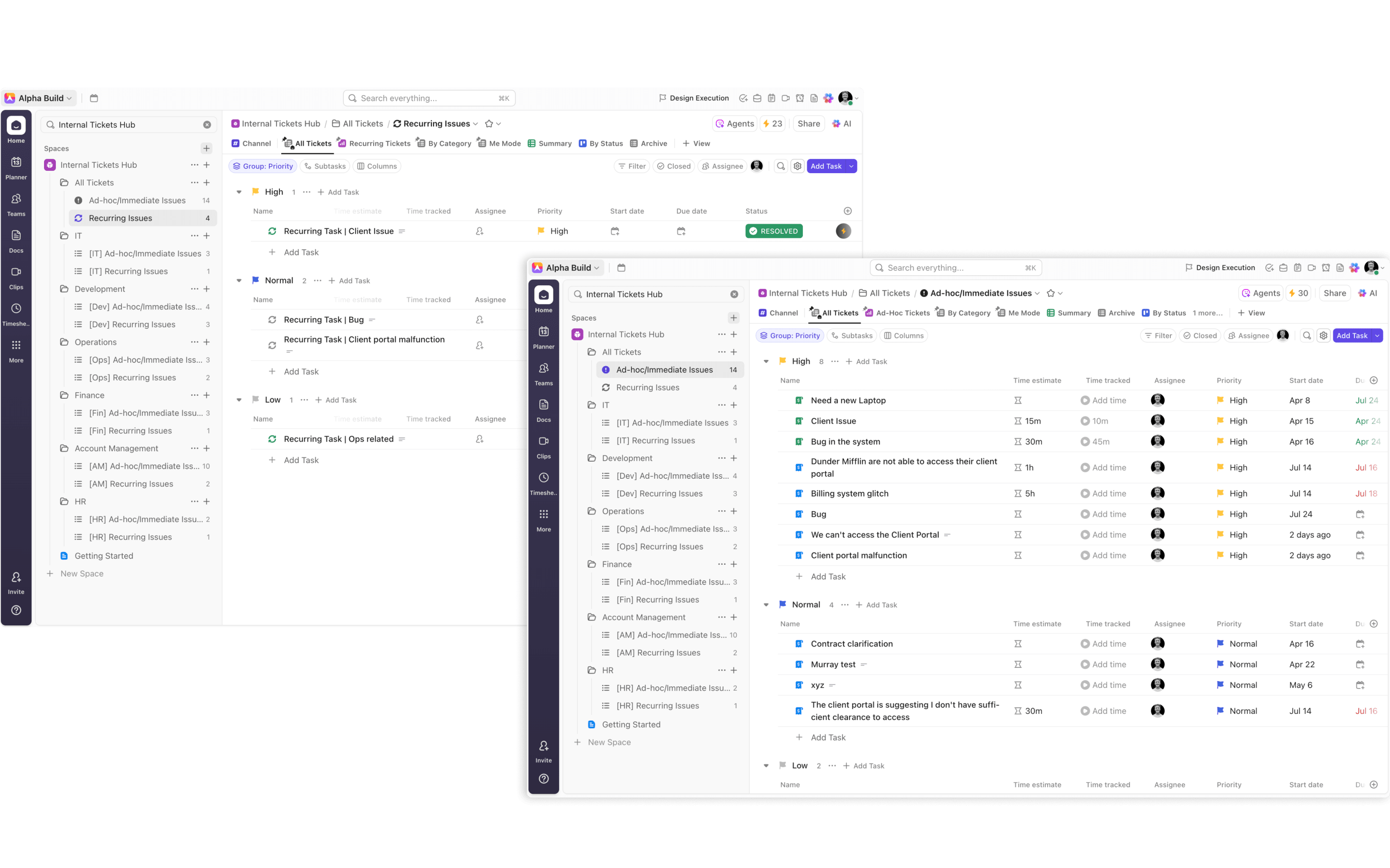 Tracking Ad-Hoc and Recurring Issues in ClickUp