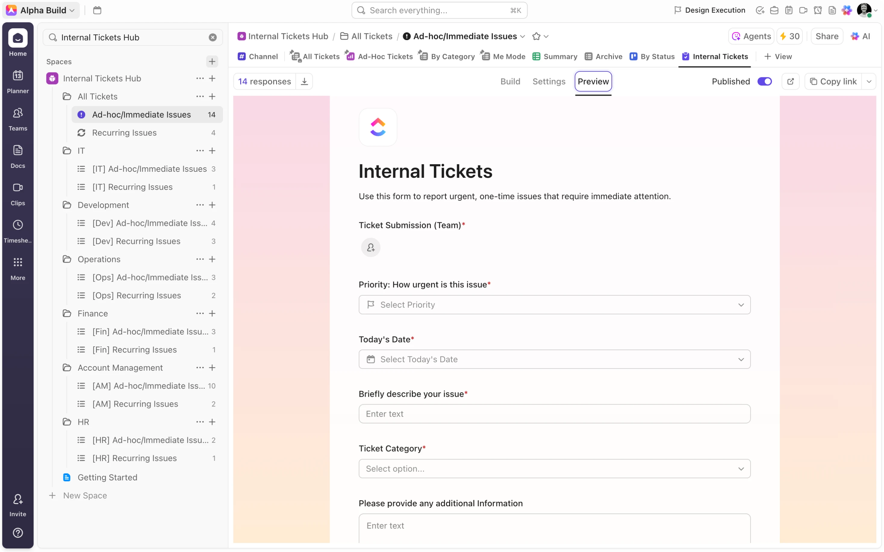 Internal Request Forms with Conditional Logic