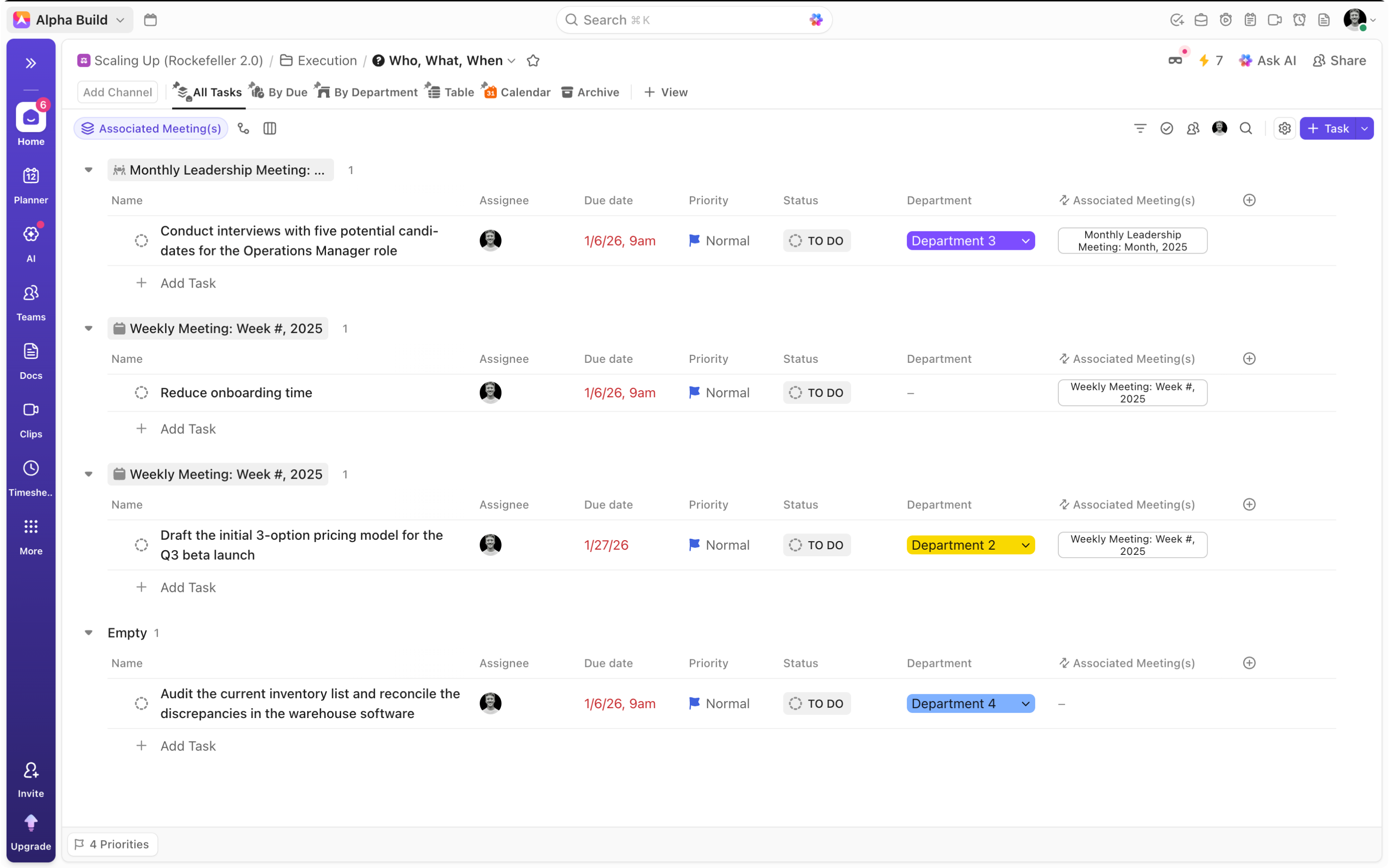 Scaling Up in ClickUp Execution