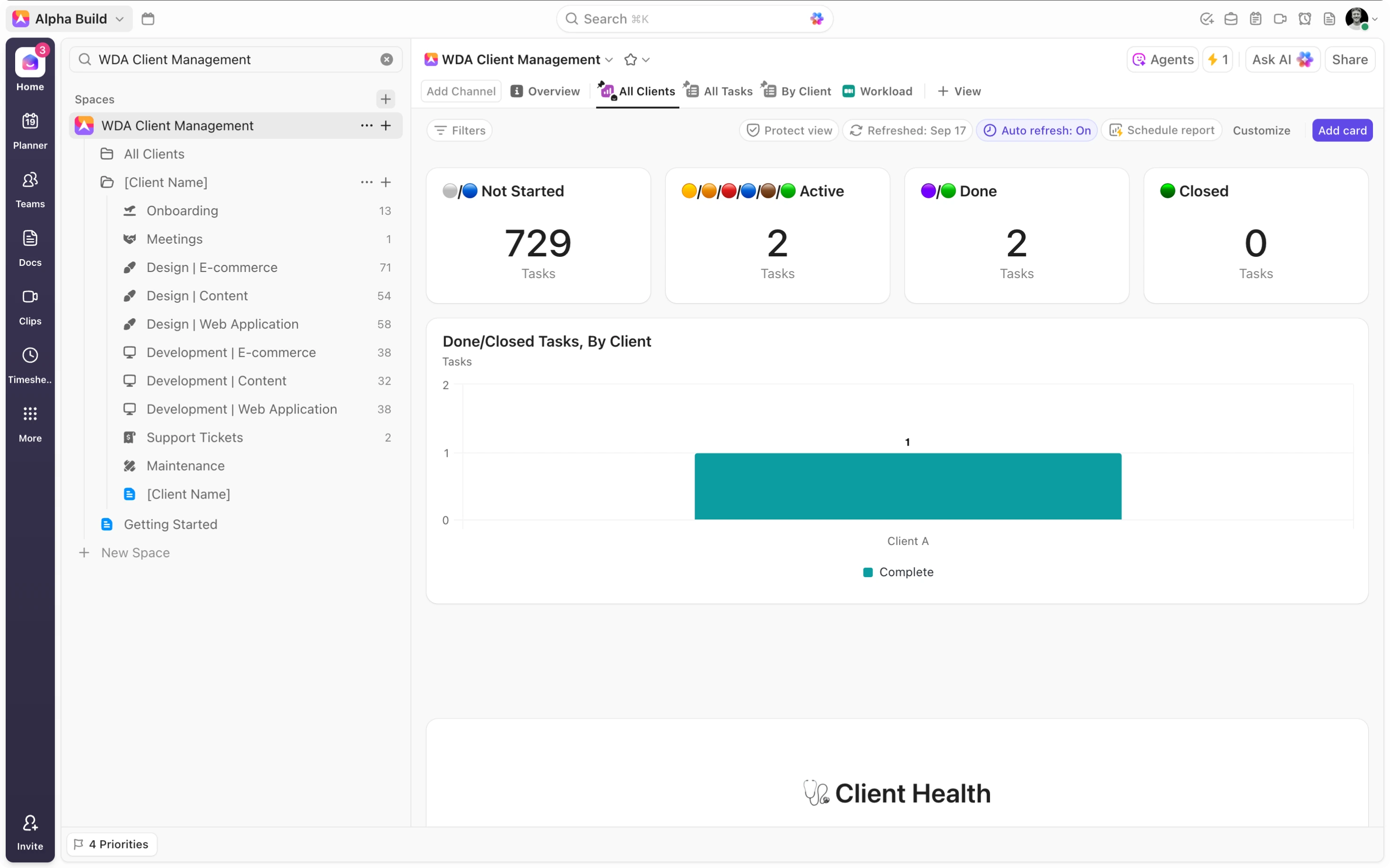 Optimizing ClickUp Architecture for Client Management