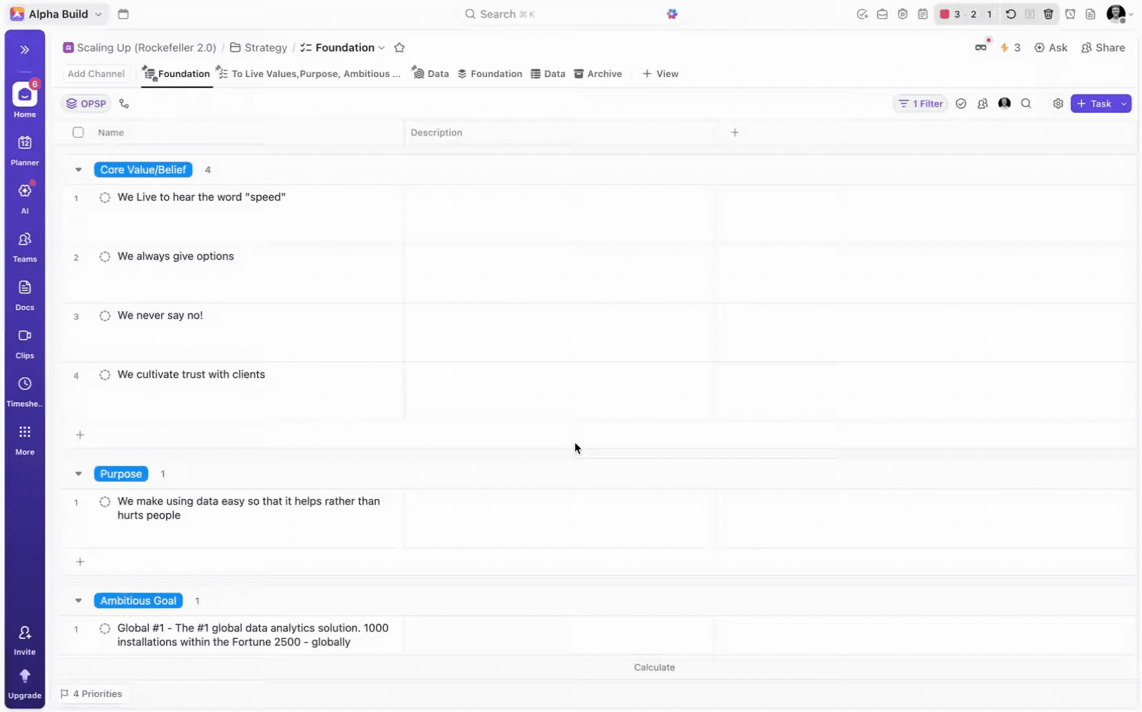 Scaling up Strategies in ClickUp