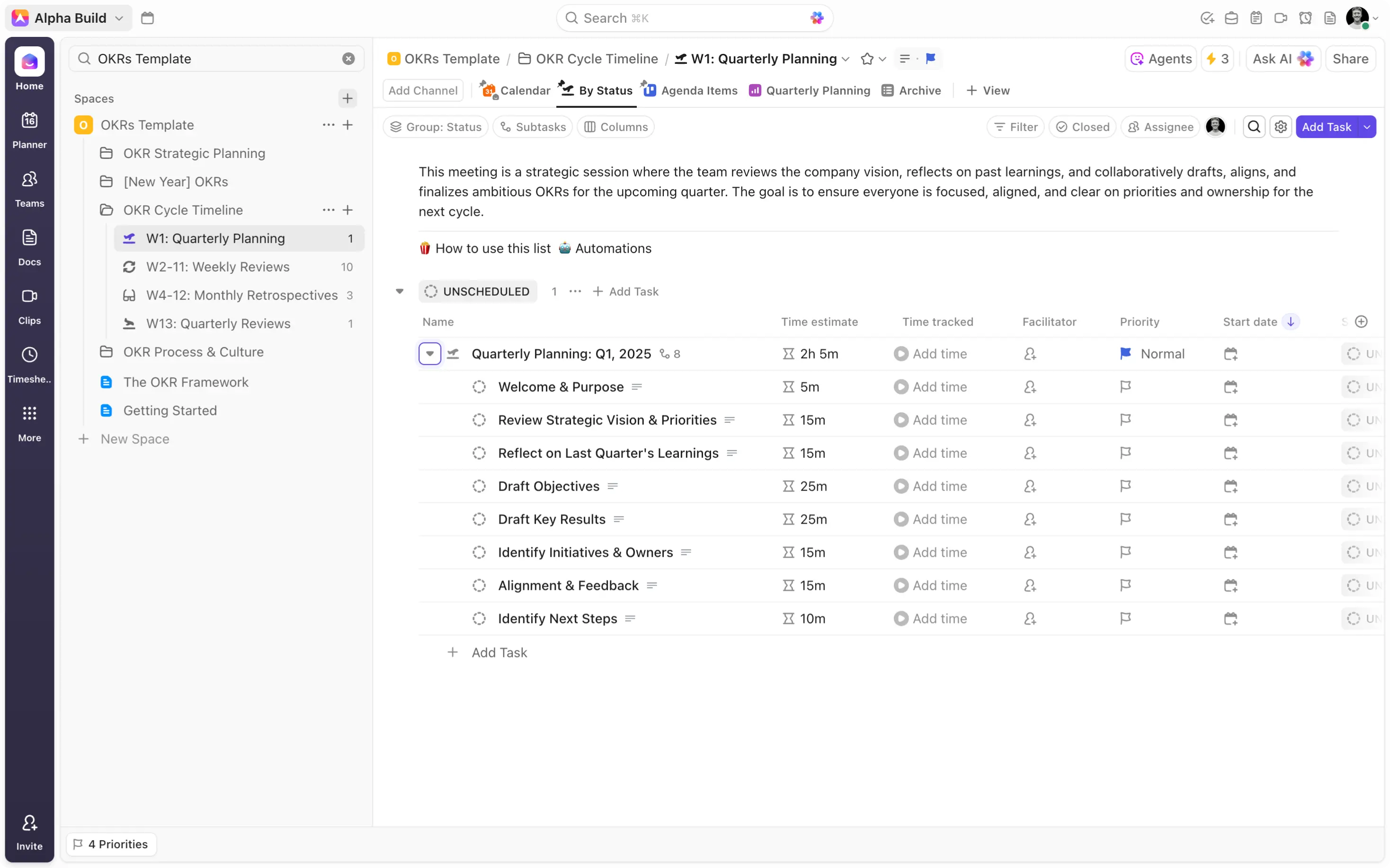 A Dedicated OKR Meeting Folder to Drive Continuous Improvement