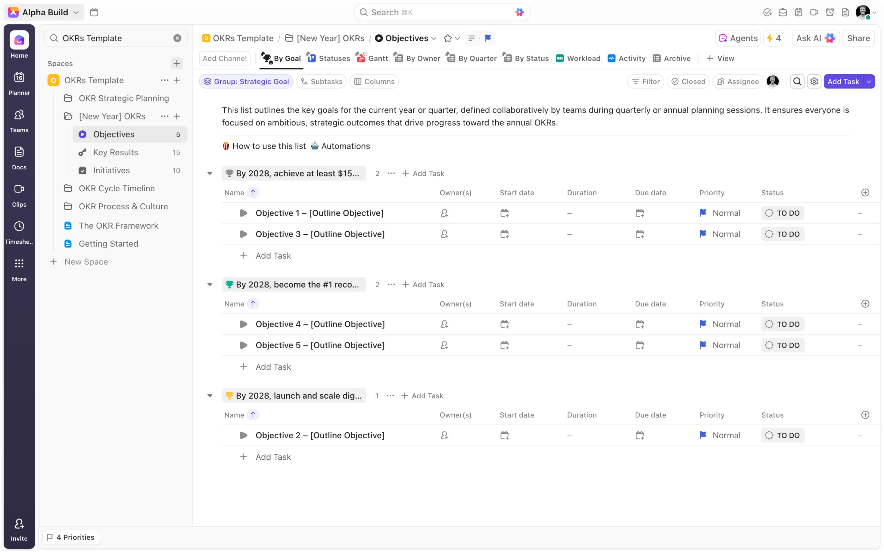 OKR Items: Combine Granular Workflows with a Consolidated Overview