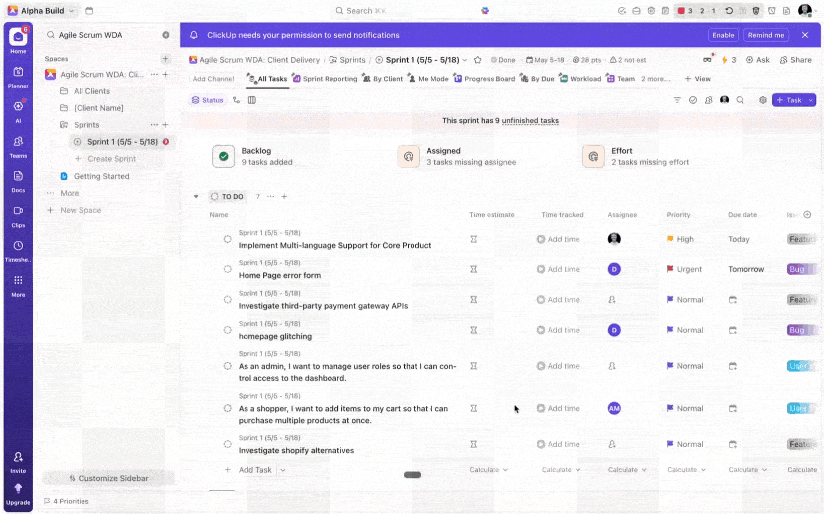 Optimizing Sprint Lists for Performance