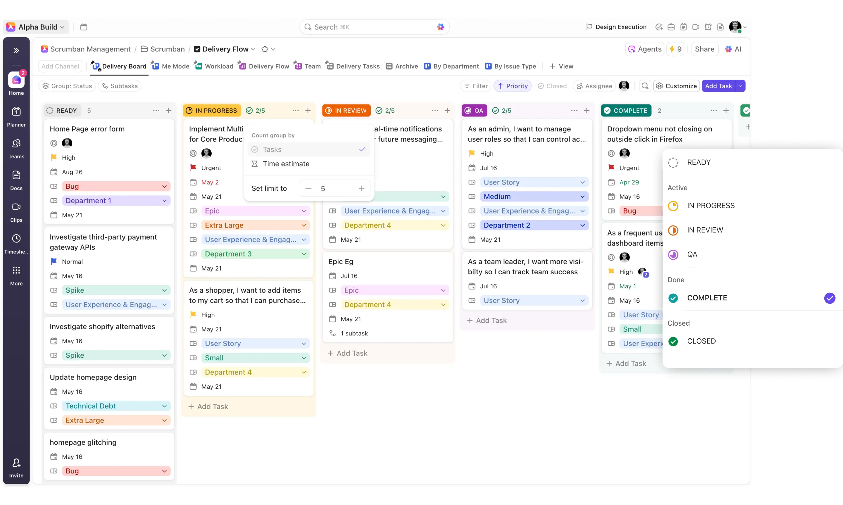 Managing Priorities and Flow: WIP Limits and Task Statuses